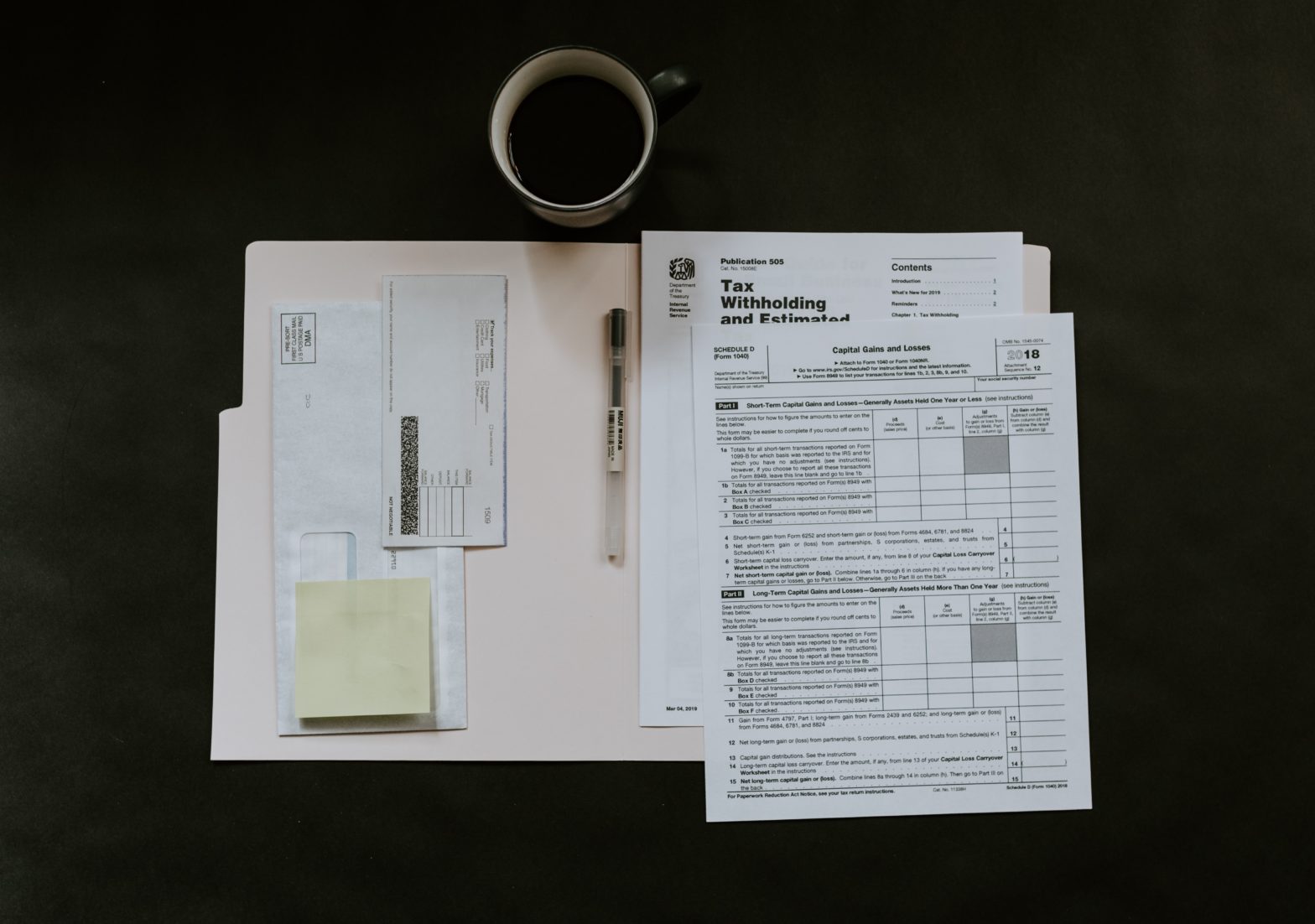 tax forms on table